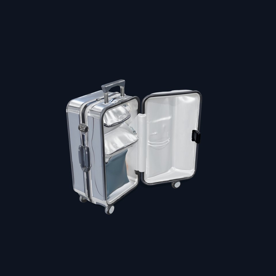 Realistic Suitcase Model Pack with Detailed Interior